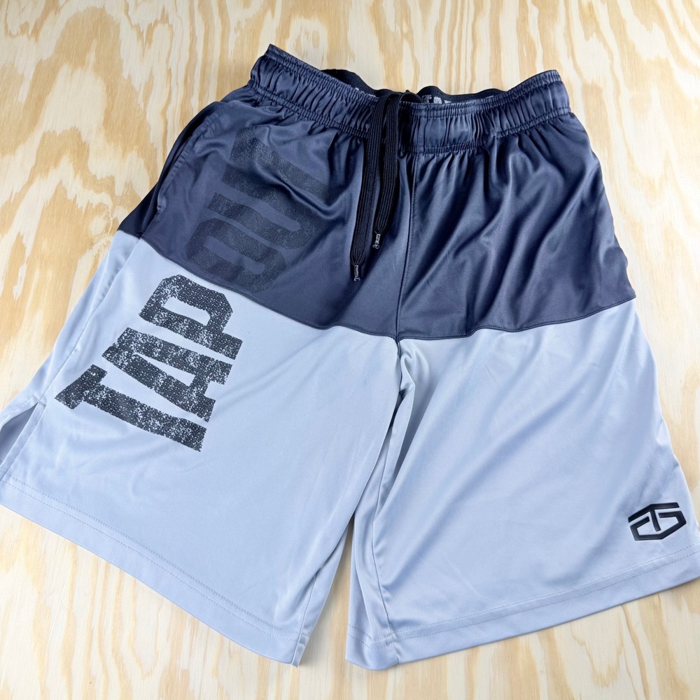 Tapout Mens Athletic Training Shorts Gray‎ Black Graphic Logo Size Small MMA Gym